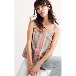 Madewell Rainbow Stripe Button-Front Tank Top XS